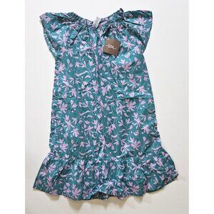 Tea Collection 8 NWT Teal Floral Poplin Shift Dress